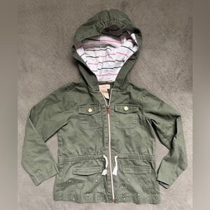 EUC- Gwens Closet Kid Jacket with embroidery- Green size 5T